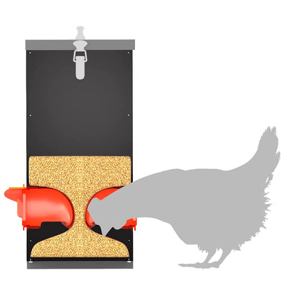 Chicken Feeder Black 32.5 x 20.5 x 43 cm Cold-Rolled Steel