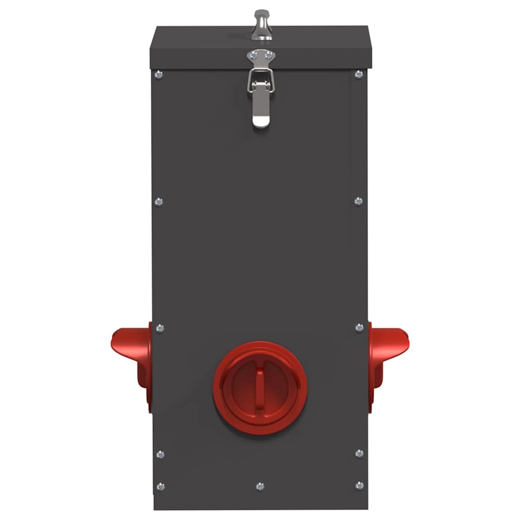 Chicken Feeder Black 32.5 x 20.5 x 43 cm Cold-Rolled Steel