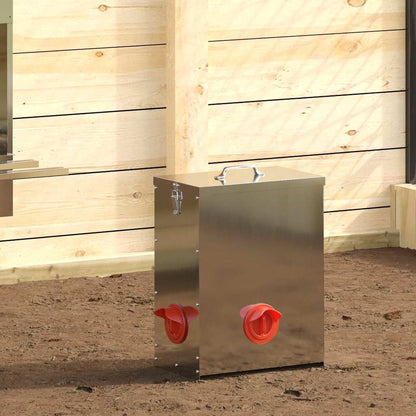 Chicken Feeder Silver 32.5 x 20.5 x 43 cm 25 kg
