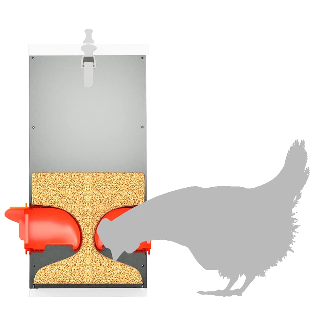 Chicken Feeder Silver 32.5 x 20.5 x 43 cm 25 kg