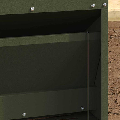 Chicken Treadle Feeder Olive Green 33 x 42 x 40 cm
