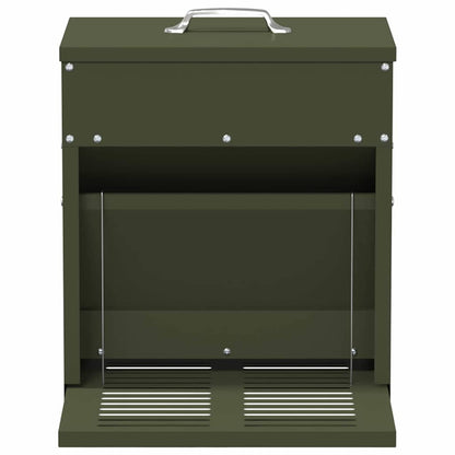 Chicken Treadle Feeder Olive Green 33 x 42 x 40 cm