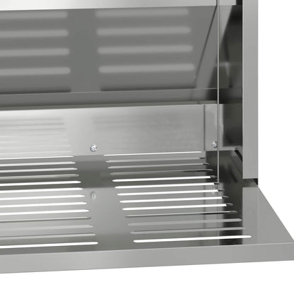 Chicken Treadle Feeder Silver 33 x 42 x 40 cm Galvanised Steel