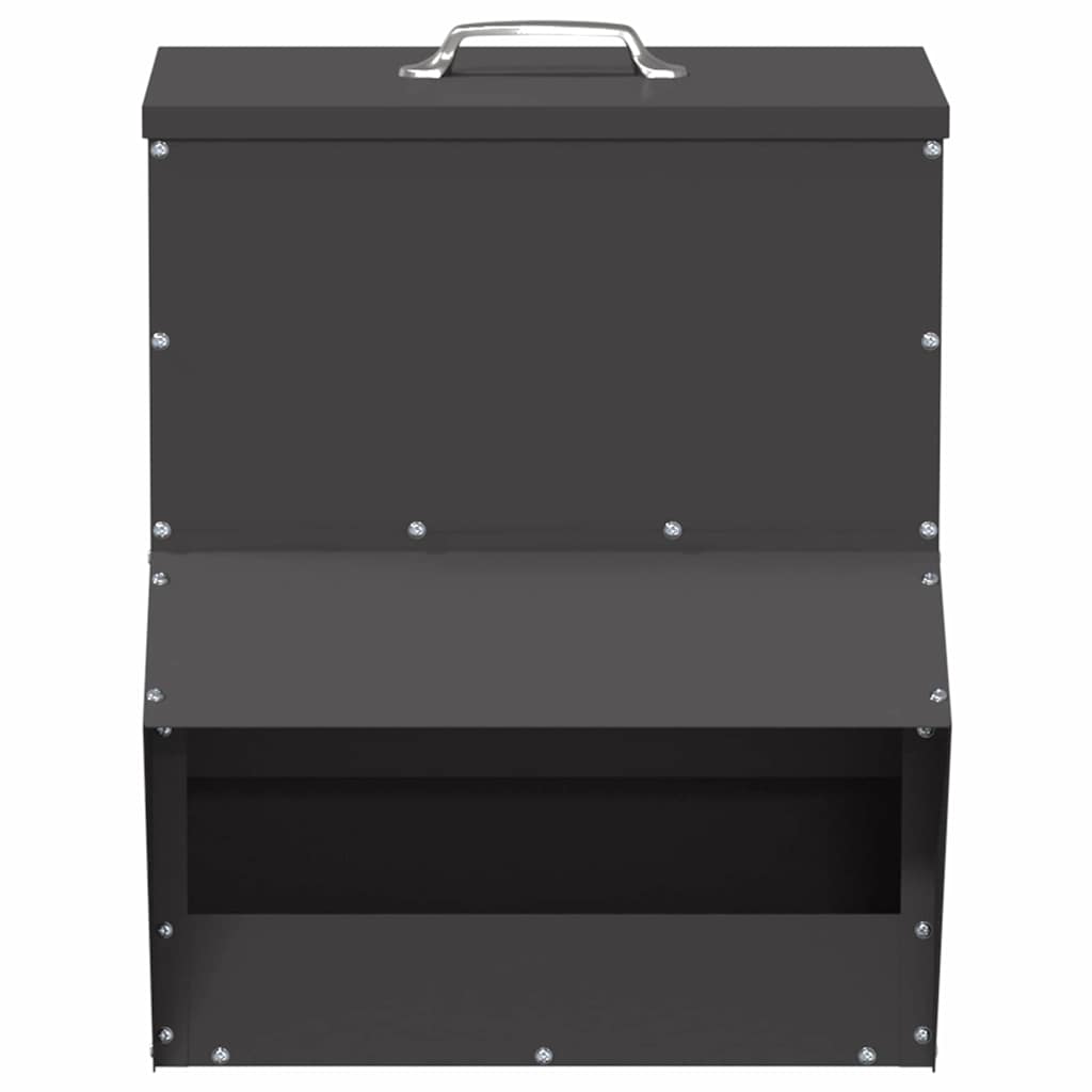 Chicken Feeder Black 35 x 30.5 x 43.5 cm Cold-Rolled Steel