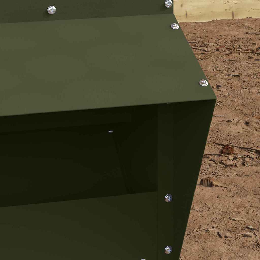 Chicken Feeder Olive Green 35 x 30.5 x 43.5 cm
