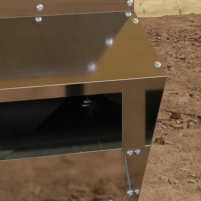 Chicken Feeder Silver 35 x 30.5 x 43.5 cm Galvanised Steel