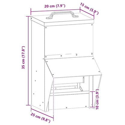 Chicken Feeder Olive Green 20 x 25 x35 cm Cold-Rolled Steel
