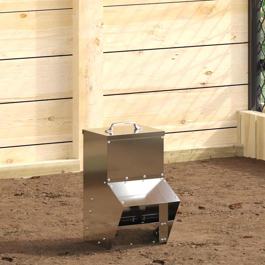 Chicken Feeder Silver 20 x 25 x35 cm Galvanised Steel