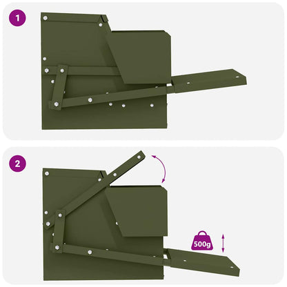 Chicken Treadle Feeder Olive Green 50 x 40 x 29 cm