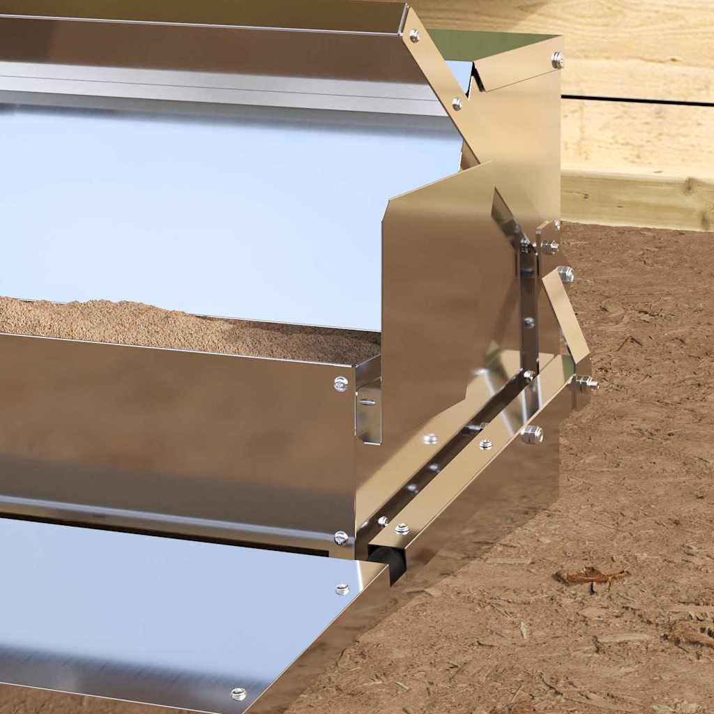 Chicken Treadle Feeder Silver 50 x 40 x 29 cm Galvanised Steel