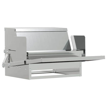 Chicken Treadle Feeder Silver 50 x 40 x 29 cm Galvanised Steel