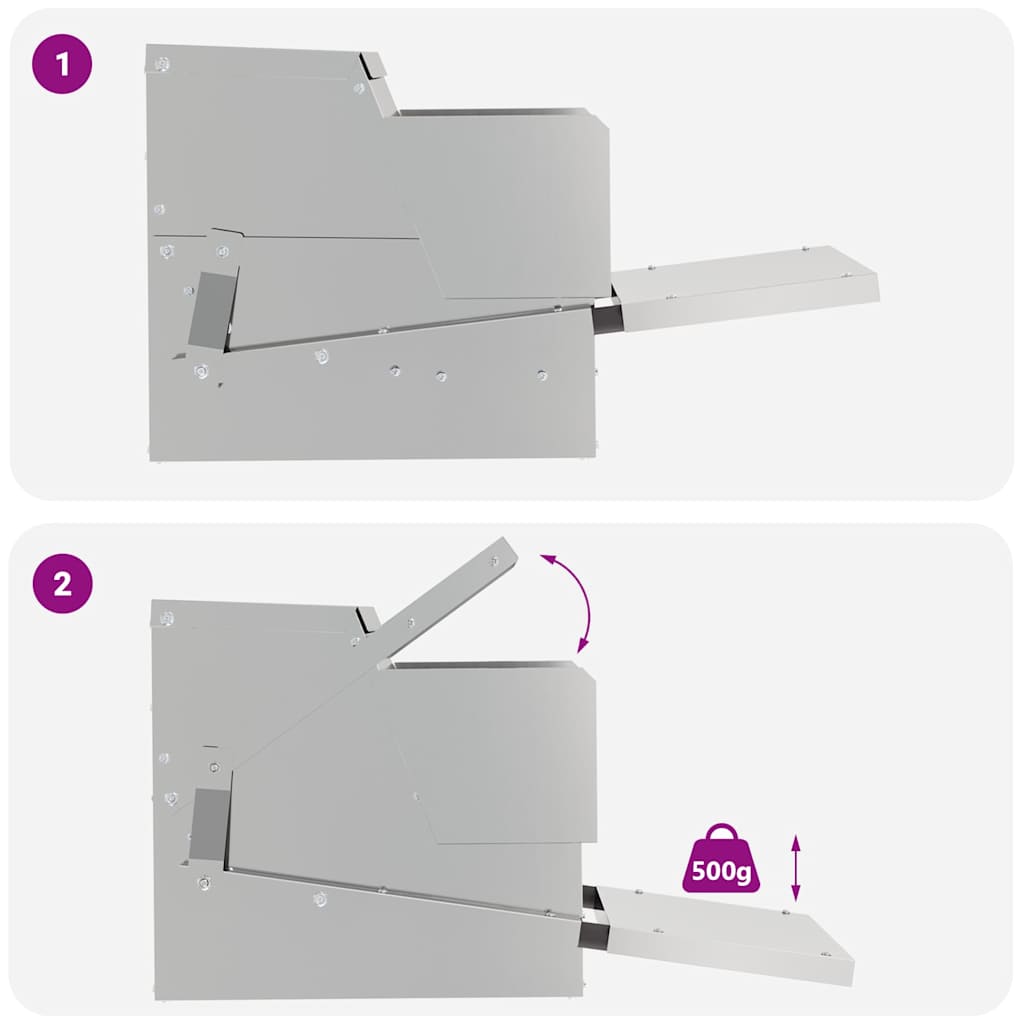 Chicken Treadle Feeder Silver 50 x 40 x 29 cm Galvanised Steel