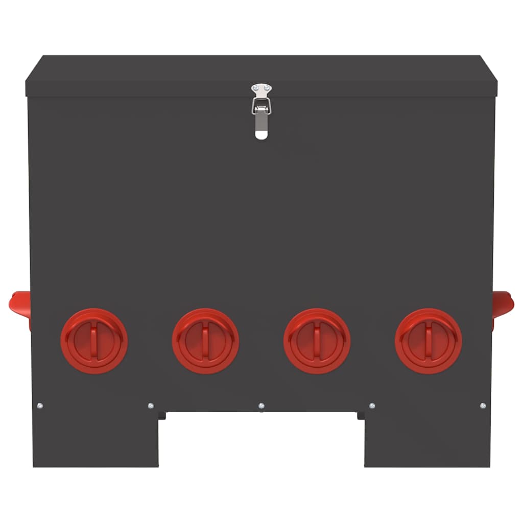 Chicken Feeder 2 pcs Black 60.5 x 29 x 51 cm Cold-Rolled Steel