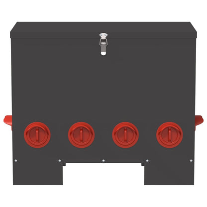 Chicken Feeder 2 pcs Black 60.5 x 29 x 51 cm Cold-Rolled Steel