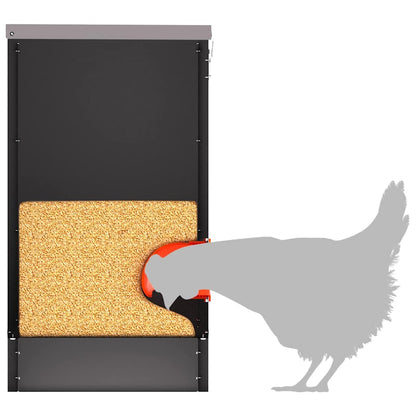 Chicken Feeder 2 pcs Black 60.5 x 29 x 51 cm Cold-Rolled Steel
