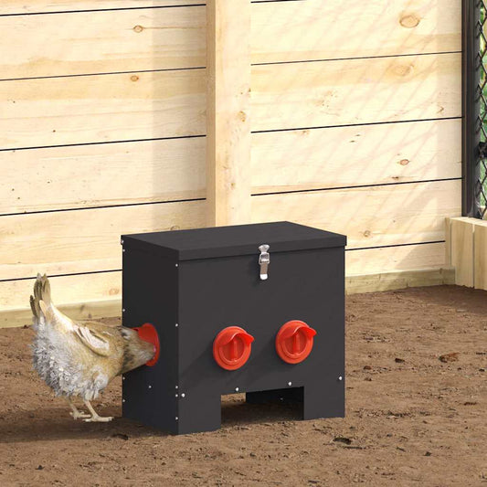 Chicken Feeder 2 pcs Black 40.5 x 25 x 38 cm Cold-Rolled Steel