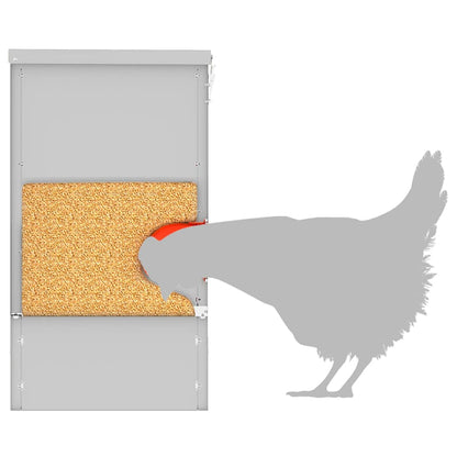 Chicken Feeder 2 Silver 40.5 x 25 x 38 cm 20 kg
