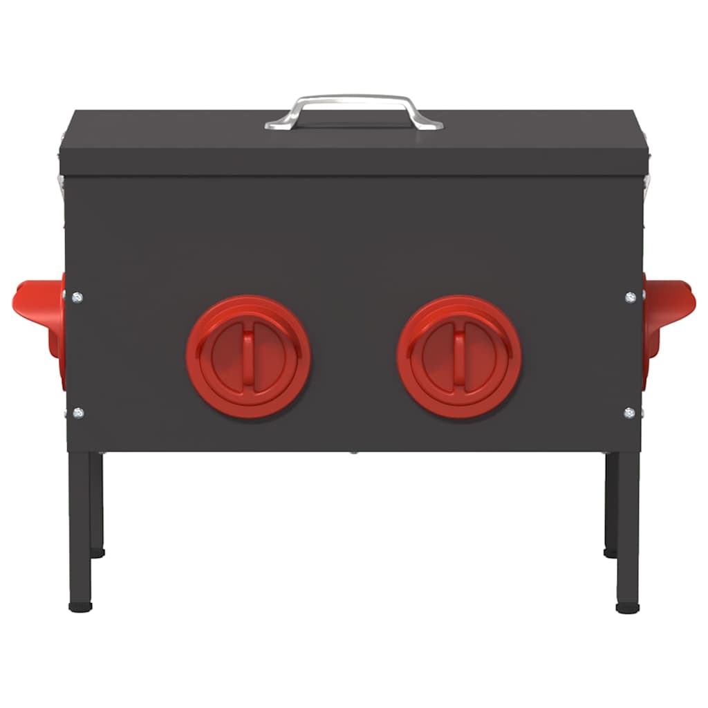 Chicken Feeder 2 pcs Black 41.5 x 20.5 x 33 cm