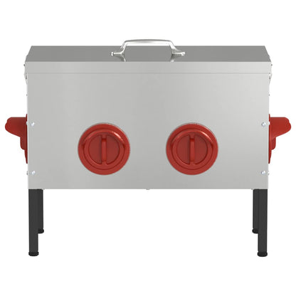 Chicken Feeder 2 pcs Silver 41.5 x 20.5 x 33 cm