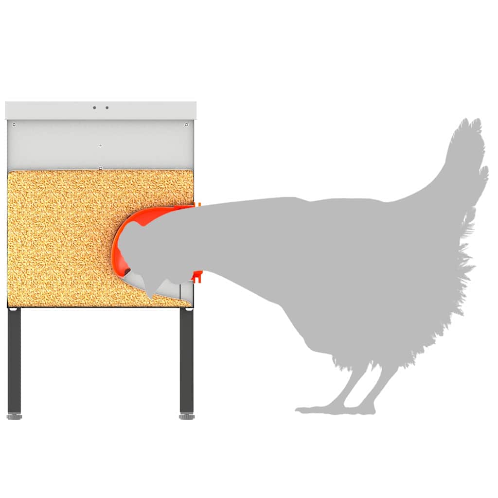 Chicken Feeder 2 pcs Silver 41.5 x 20.5 x 33 cm