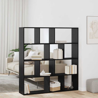 Book Cabinet Black Oak 132 x 29 x 141.5 cm Engineered Wood