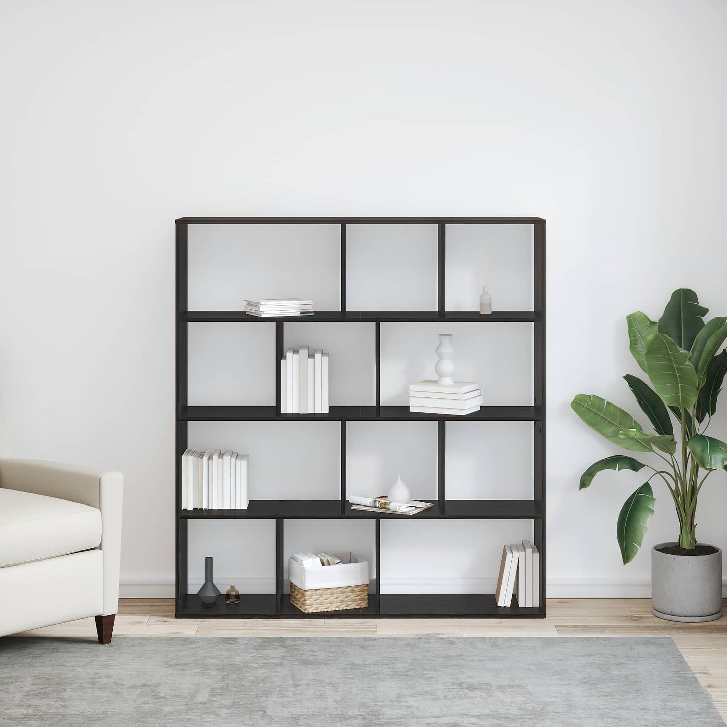 Book Cabinet 12-Tier 132 x 29 x 141.5 cm Engineered Wood