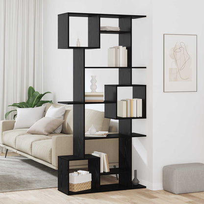Book Cabinet 9-Tier 92 x 29 x 188 cm Engineered Wood Black Oak