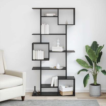 Book Cabinet 9-Tier 92 x 29 x 188 cm Engineered Wood Black Oak