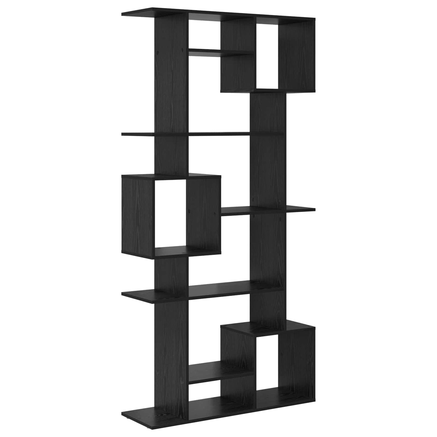 Book Cabinet 9-Tier 92 x 29 x 188 cm Engineered Wood Black Oak