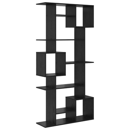 Book Cabinet 9-Tier 92 x 29 x 188 cm Engineered Wood Black Oak