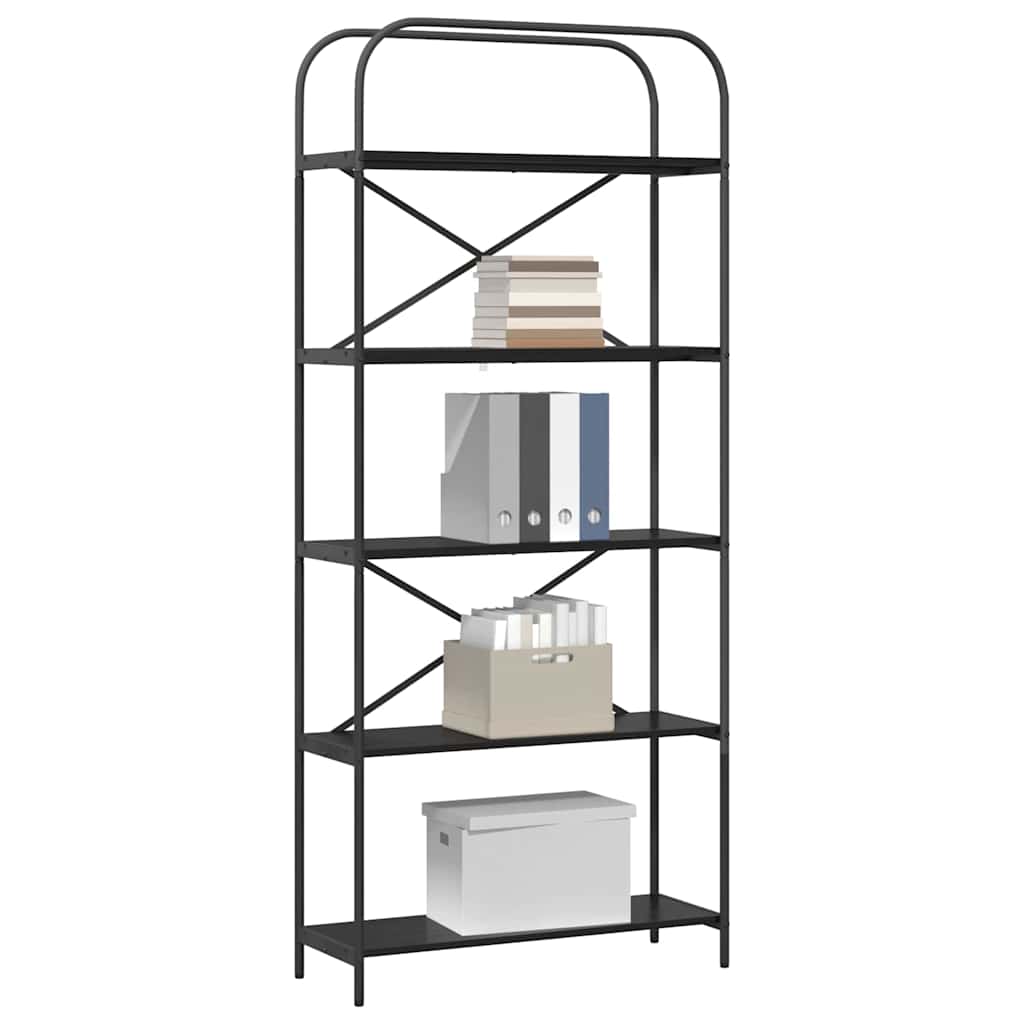 Bookshelf Black Oak 80 x 30 x 183 cm Engineered wood