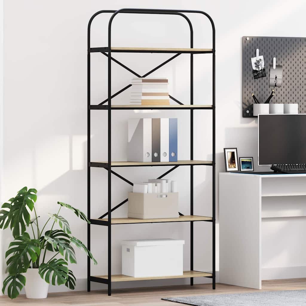 Bookshelf Sonoma Oak 80 x 30 x 183 cm Engineered wood