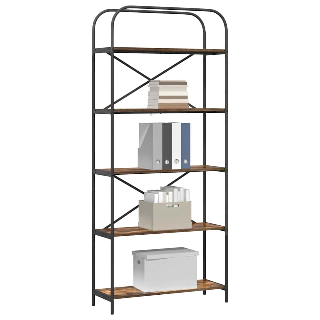 Bookshelf Smoked Oak 80 x 30 x 183 cm Engineered wood