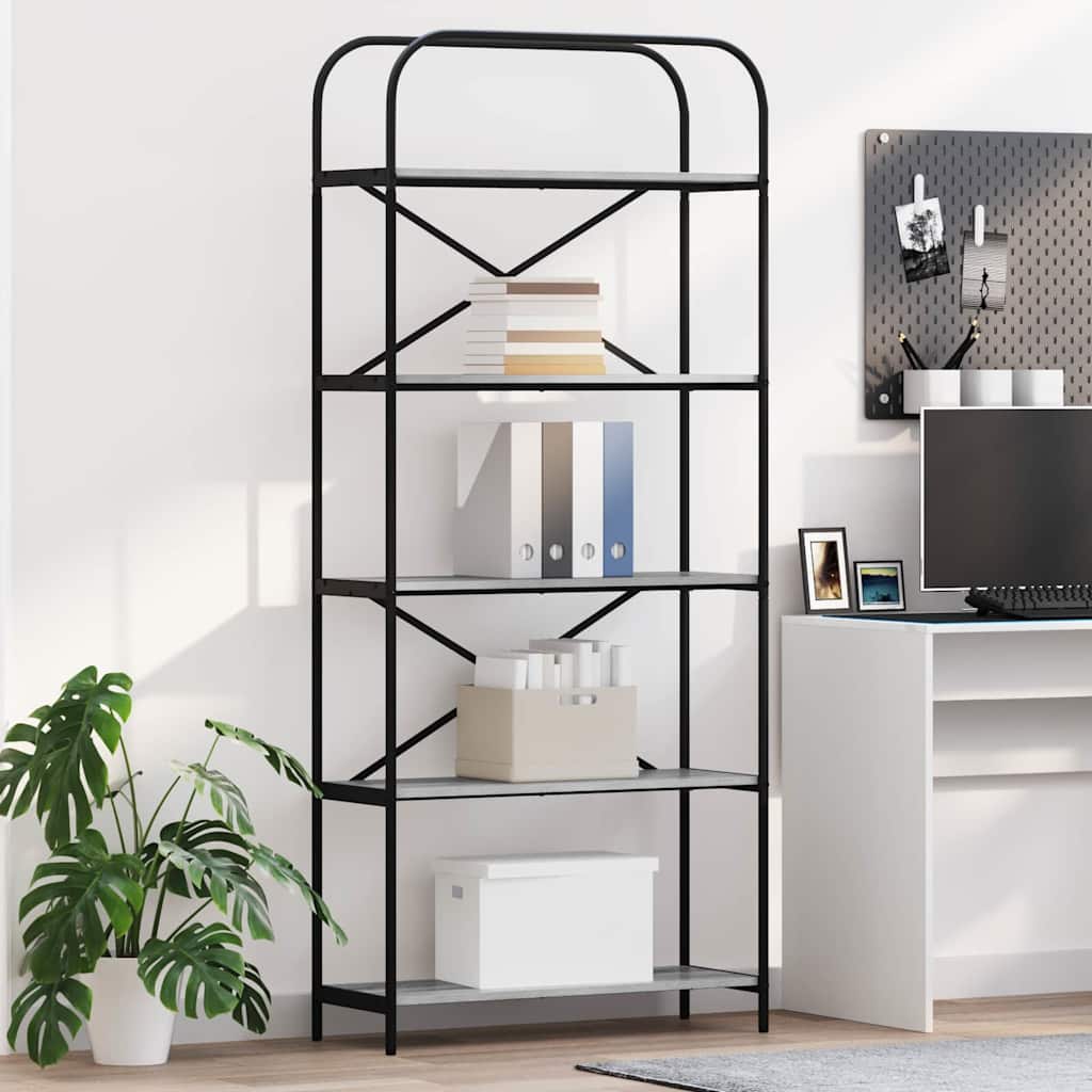 Bookshelf Grey Sonoma 80 x 30 x 183 cm Engineered wood