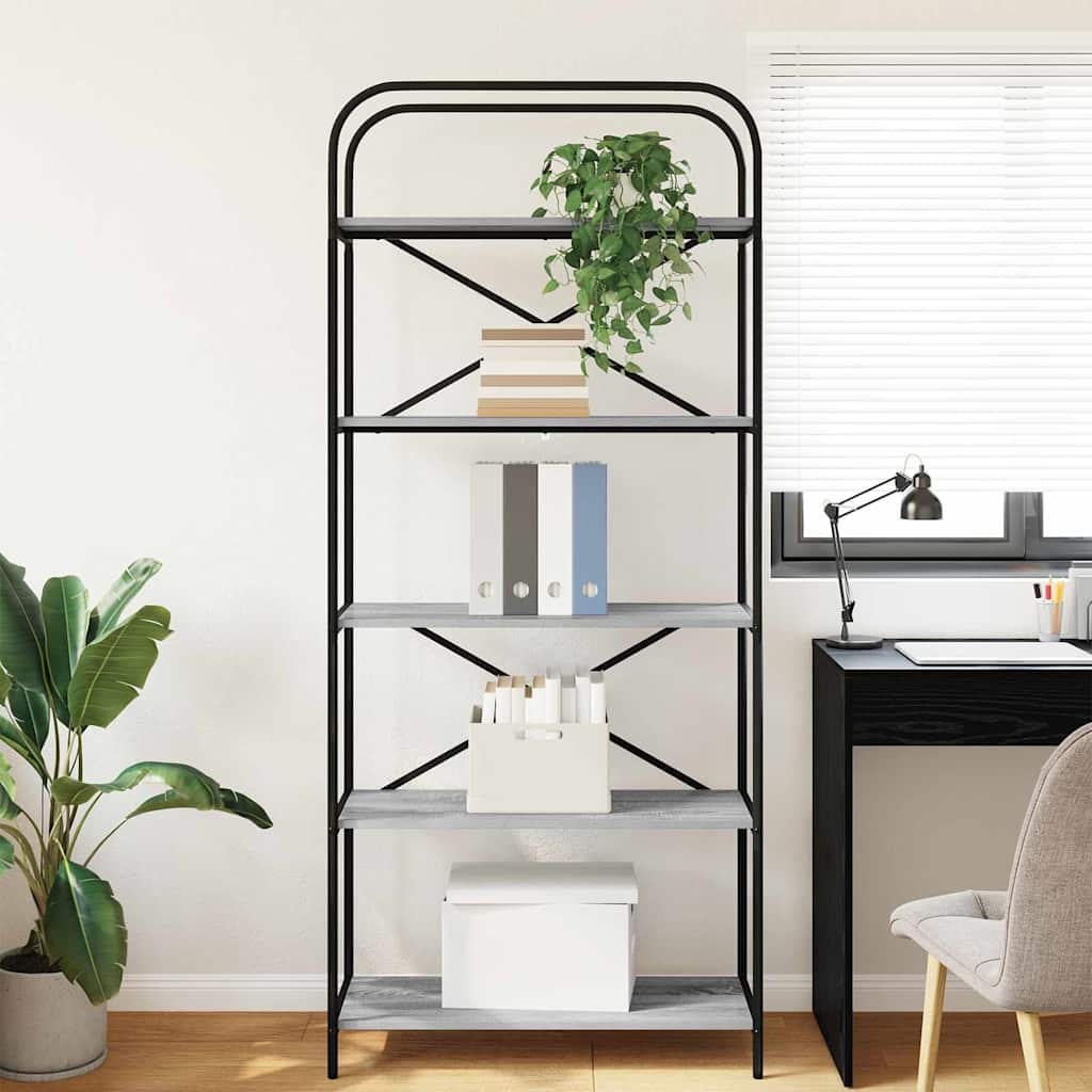 Bookshelf Grey Sonoma 80 x 30 x 183 cm Engineered wood