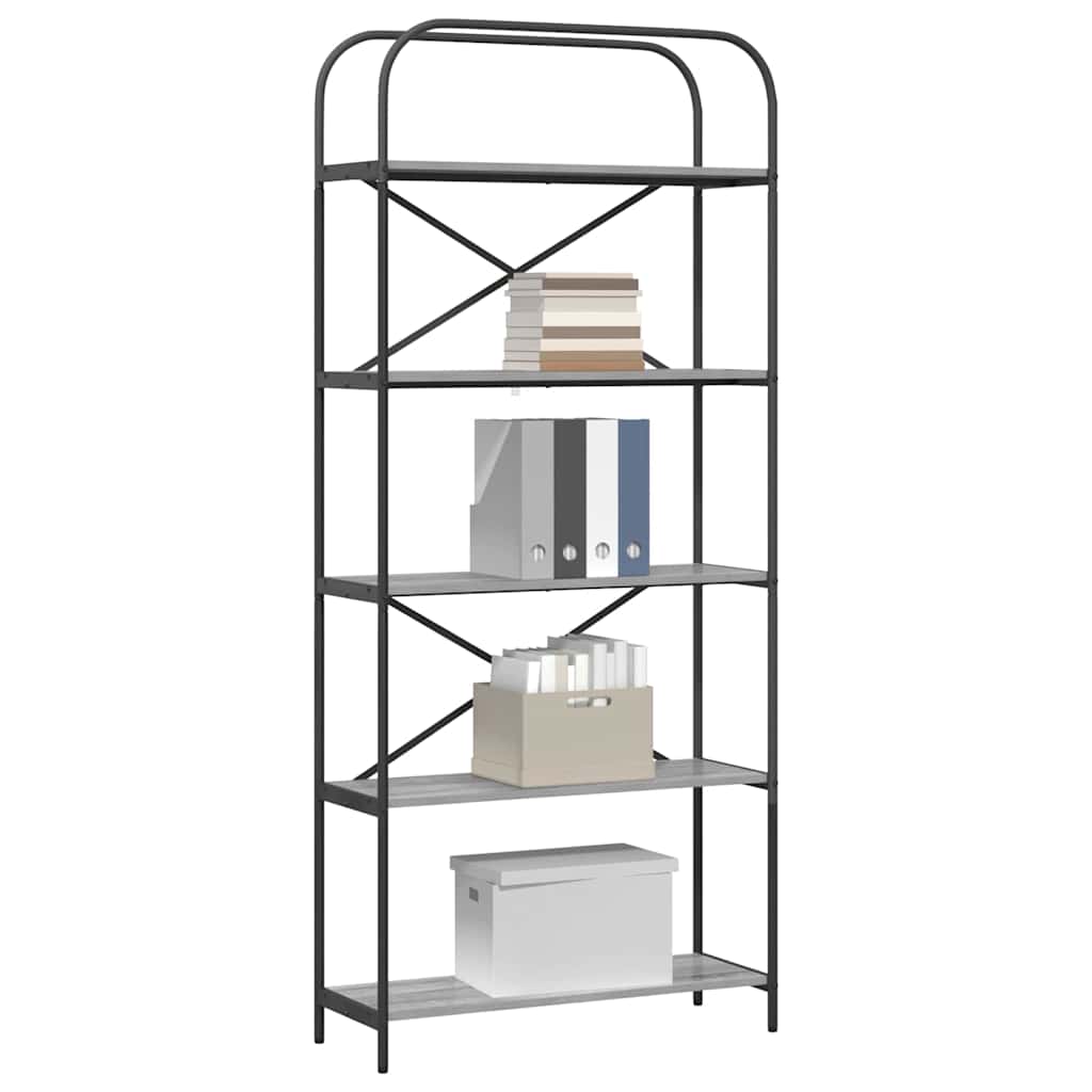 Bookshelf Grey Sonoma 80 x 30 x 183 cm Engineered wood