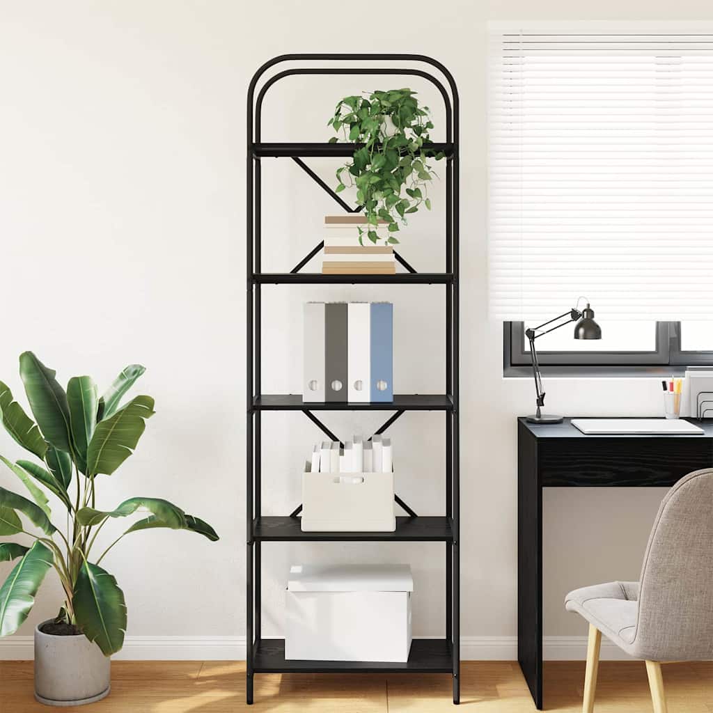 Bookshelf Black Oak 60 x 30 x 183 cm Engineered wood