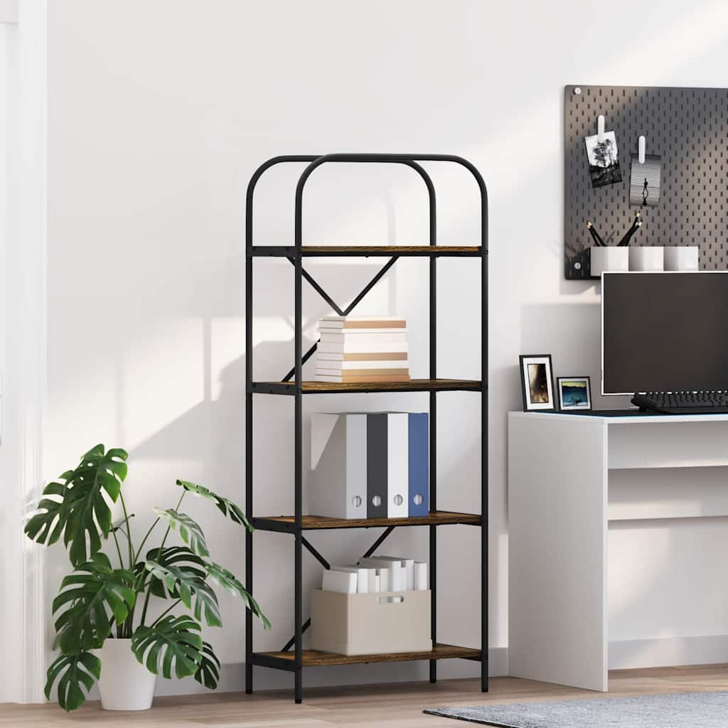 Bookshelf Smoked Oak 60 x 30 x 146 cm Engineered wood