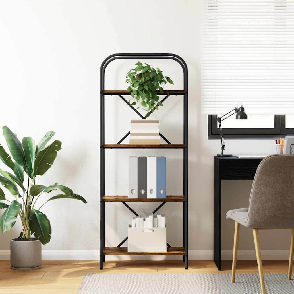 Bookshelf Smoked Oak 60 x 30 x 146 cm Engineered wood