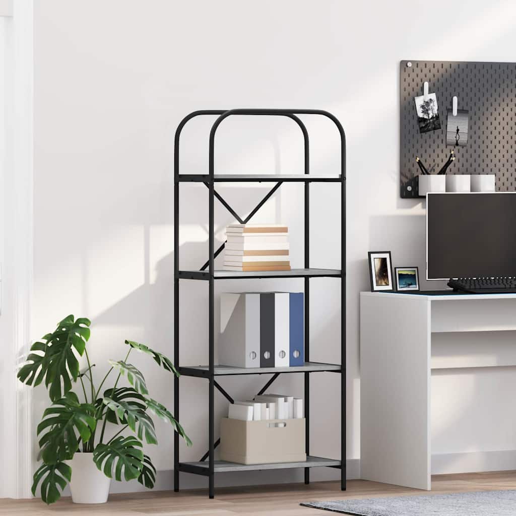 Bookshelf Grey Sonoma 60 x 30 x 146 cm Engineered wood