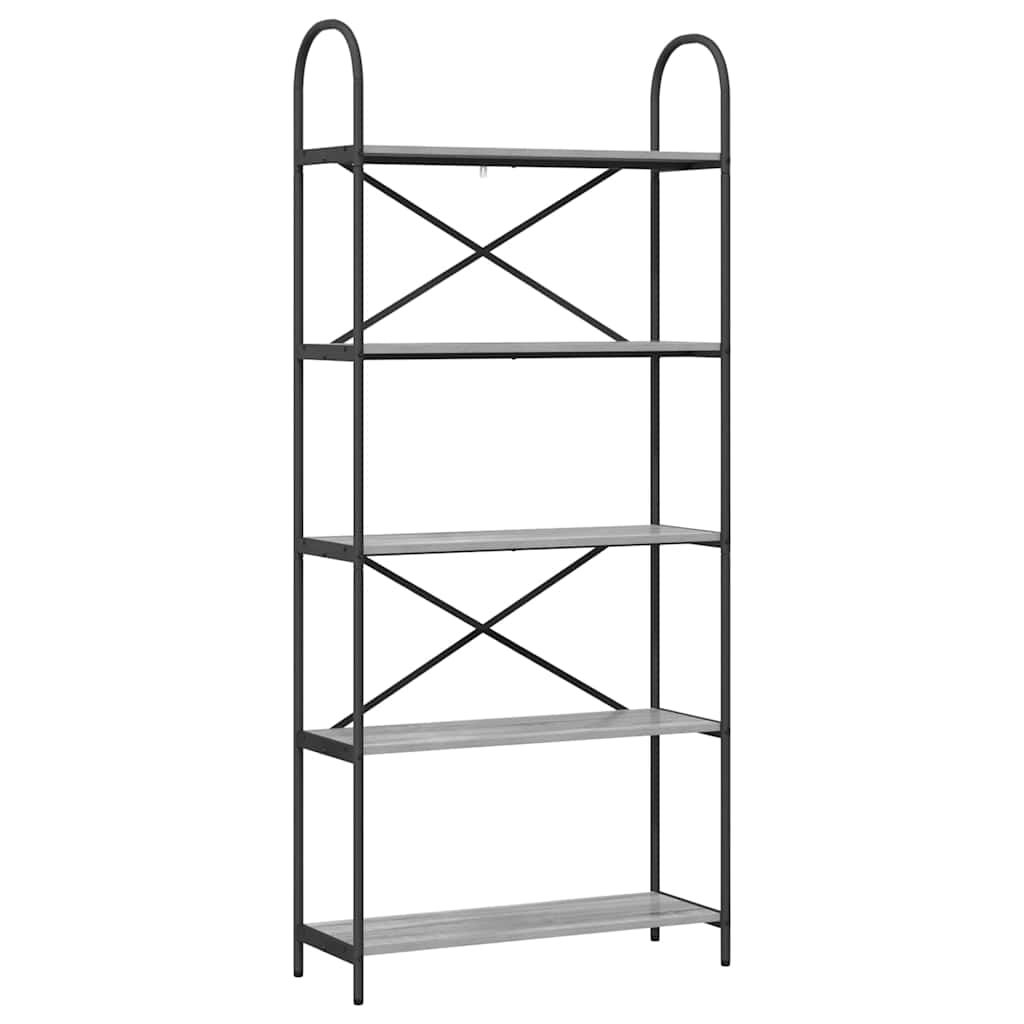 Bookshelf Grey Sonoma 80 x 30 x 183 cm Engineered wood