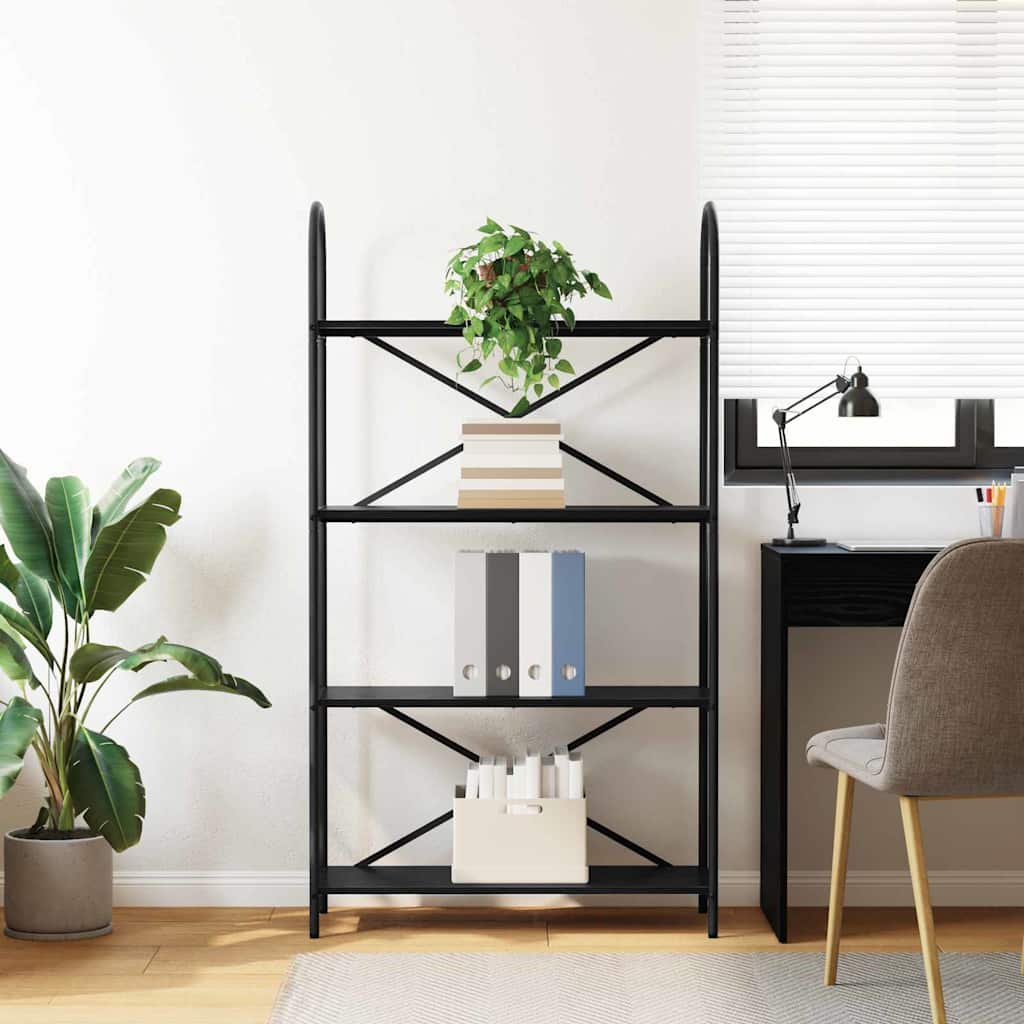 Bookshelf Black Oak 80 x 30 x 146 cm Engineered wood