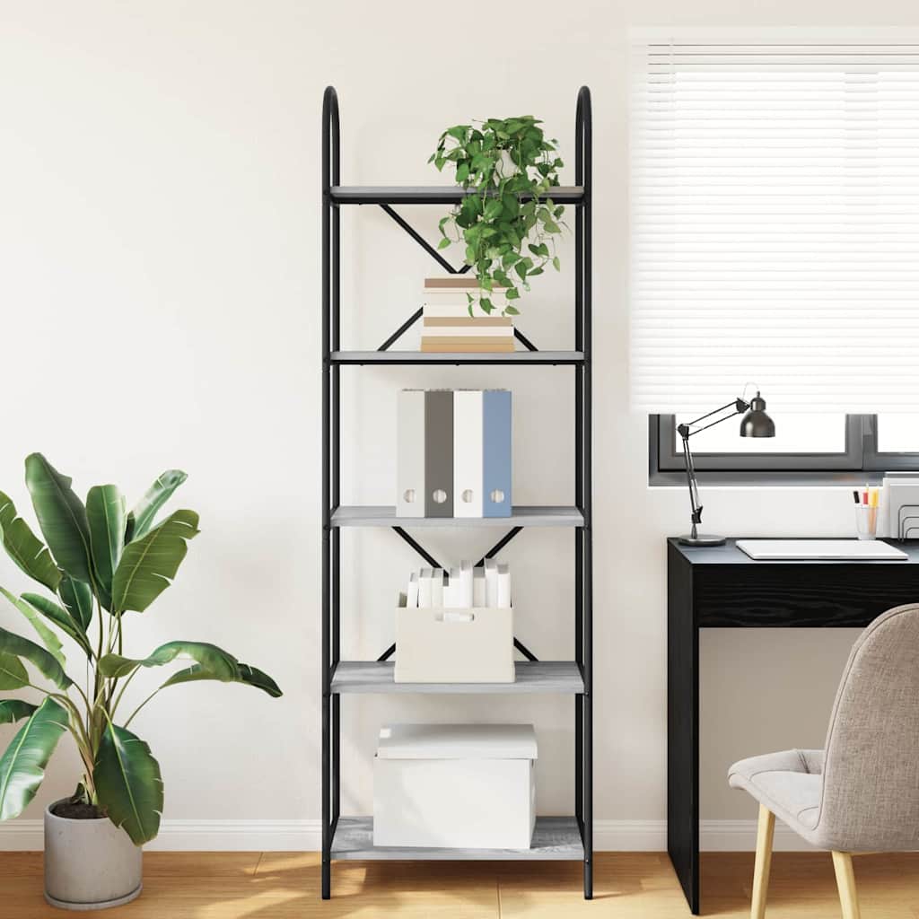 Bookshelf Grey Sonoma 60 x 30 x 183 cm Engineered wood