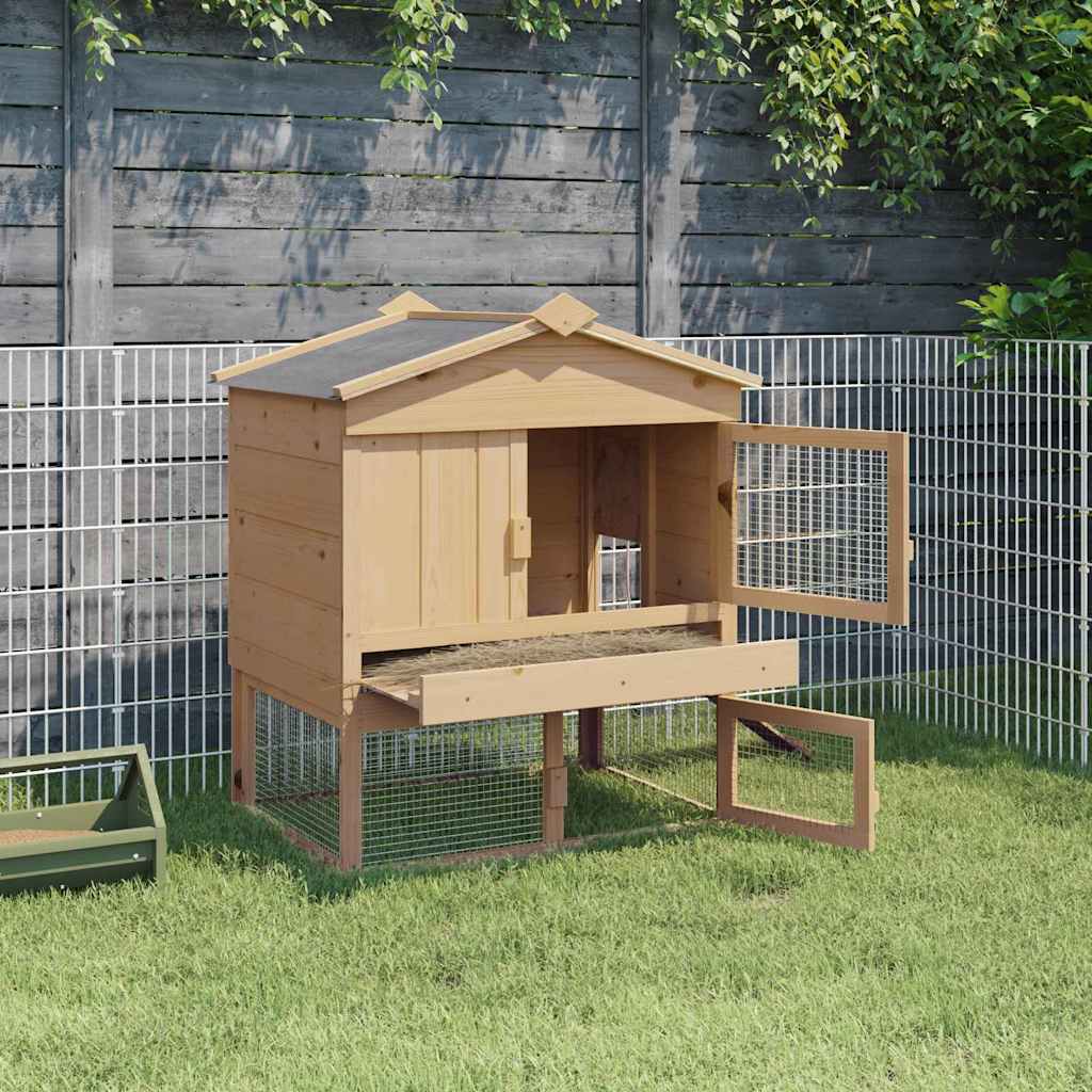 Chicken Coop Brown 75 x 60 x 89 cm Solid Pine Wood