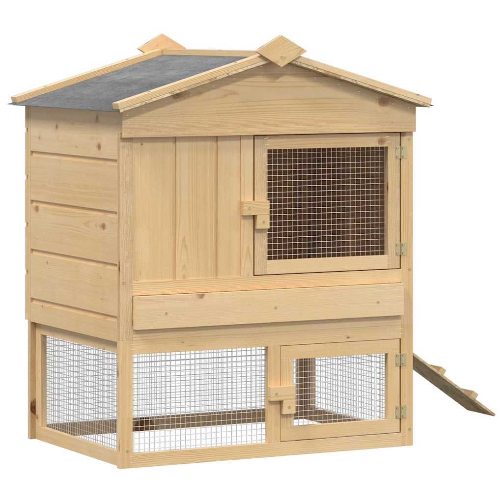 Chicken Coop Brown 75 x 60 x 89 cm Solid Pine Wood