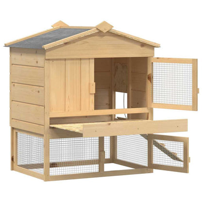 Chicken Coop Brown 75 x 60 x 89 cm Solid Pine Wood