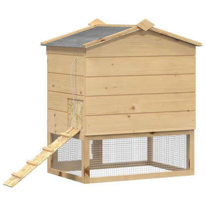 Chicken Coop Brown 75 x 60 x 89 cm Solid Pine Wood