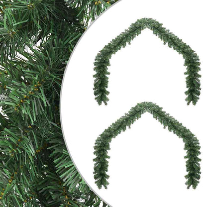 Christmas Garland 2 pcs Green 20 m PVC