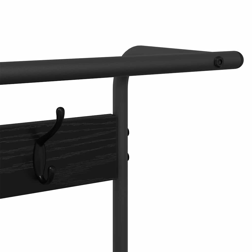 Coat Rack with Shelf Black Oak 95 x 34 x 184 cm Engineered wood