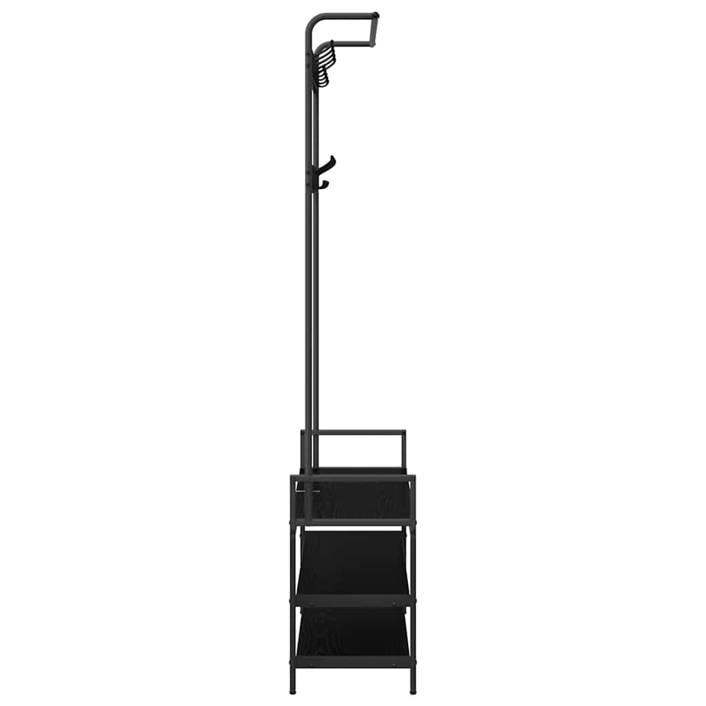 Coat Rack with Shelf Black Oak 95 x 34 x 184 cm Engineered wood